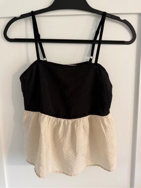 Loft Black & Cream Two-Tone Spaghetti Strap Top